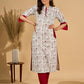 White Radiance Mul Cotton Kurta with Opulent Maroon Detailing
