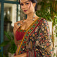 Regal Maroon Cotton Saree with Rich Kalamkari Printed Pallu with Mirror work