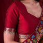 Maroon Cotton Silk Blouse with Intricate Zari Border Accents