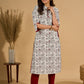White Radiance Mul Cotton Kurta with Opulent Maroon Detailing