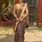 Graceful pure Chanderi saree with intricate hand block prints and contrast pallu