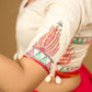 Exclusive hand painted madhubani off white blouse.