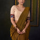 Elegant Beige Cotton Silk Kalamkari Blouse