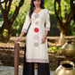 Contemporary Off-White Cotton Flex Kurta with Modern Geometric Hand Block Print