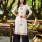 Contemporary Off-White Cotton Flex Kurta with Modern Geometric Hand Block Print