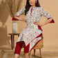 White Radiance Mul Cotton Kurta with Opulent Maroon Detailing