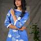 Sapphire and White Pomegranate Printed Dress