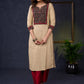 Elegant-Beige-Cotton-Straight-Cut-Ajrakh-Combination-Kurta--Pant-Optional