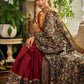 Regal Maroon Cotton Saree with Rich Kalamkari Printed Pallu with Mirror work