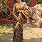 Graceful pure Chanderi saree with intricate hand block prints and contrast pallu