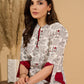White Radiance Mul Cotton Kurta with Opulent Maroon Detailing