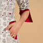 White Radiance Mul Cotton Kurta with Opulent Maroon Detailing