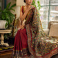 Regal Maroon Cotton Saree with Rich Kalamkari Printed Pallu with Mirror work