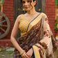 Graceful pure Chanderi saree with intricate hand block prints and contrast pallu