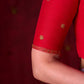 Crimson Cotton Silk Blouse Adorned with Fine Hand Embroidery