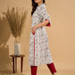 White Radiance Mul Cotton Kurta with Opulent Maroon Detailing