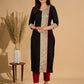 Ebon Elegance Kurta with Maroon Lining and Madhubani Charm