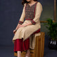 Elegant-Beige-Cotton-Straight-Cut-Ajrakh-Combination-Kurta--Pant-Optional