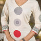 Contemporary Off-White Cotton Flex Kurta with Modern Geometric Hand Block Print