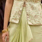 Pastel Green Festive Drape Skirt with Brocade Top