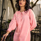 Baby Pink Shirt Featuring An Embellished Collar Detail