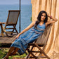 Handcrafted Indigo Cotton Dress With Red Stitch And Button Detailing