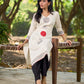 Contemporary Off-White Cotton Flex Kurta with Modern Geometric Hand Block Print