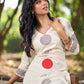 Contemporary Off-White Cotton Flex Kurta with Modern Geometric Hand Block Print