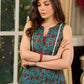 Flowy Green Floral Printed Cotton Dress with Flared Silhouette, Maroon Contrast Trims, and Crochet Lace Edges