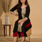 Ebon Elegance Kurta with Maroon Lining and Madhubani Charm