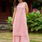 Baby pink kurta with fine stitch detailing Duppata & Pant optional