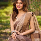 Elegant Earthy Pure Tussar Silk Block Print Saree featuring Heritage Prints and Natural Tones