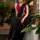 Pure black cotton saree with zari border & pom poms