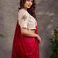 Ivory Cotton Blouse with Embroidered Floral Motif