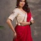 Ivory Cotton Blouse with Embroidered Floral Motif