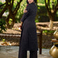 Elegant Black Cotton Kurta with Intricate Geometric Hand Block Print