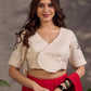 Ivory Cotton Blouse with Embroidered Floral Motif