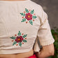 Ivory Cotton Blouse with Embroidered Floral Motif