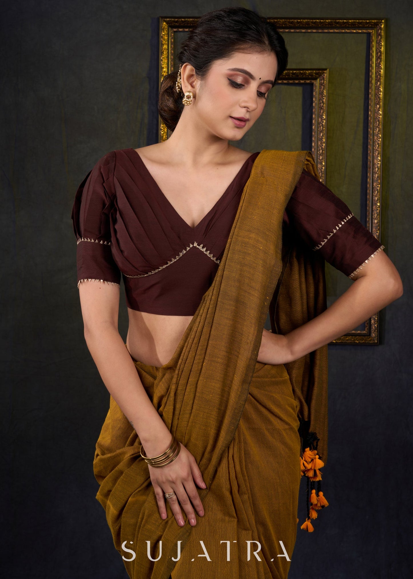 Classy Coffee Brown Designer Blouse