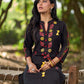 Elegant Black Cotton Kurta with Intricate Geometric Hand Block Print