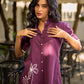 Purple Cotton Shirt Accented with Artful Hand-Painted Motif