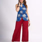 Indigo Cotton Indo Western Top with Tailored Waistcoat Finish