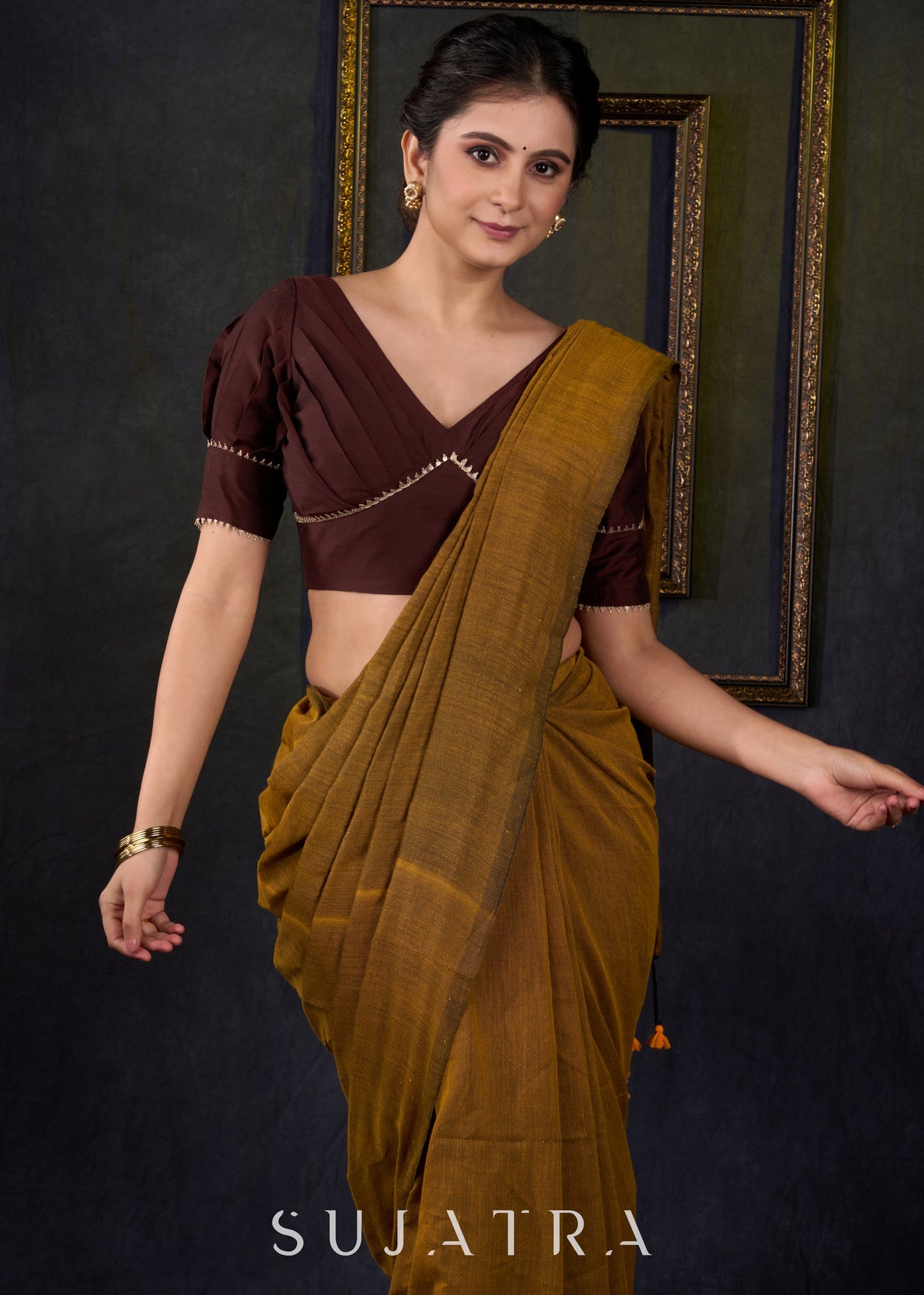 Classy Coffee Brown Designer Blouse
