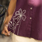 Purple Cotton Shirt Accented with Artful Hand-Painted Motif