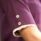 Purple Cotton Shirt Accented with Artful Hand-Painted Motif
