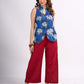 Indigo Cotton Indo Western Top with Tailored Waistcoat Finish