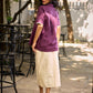 Purple Cotton Shirt Accented with Artful Hand-Painted Motif