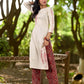 Classic Ivory Cotton Kurta with Traditional Paisley Hand Block Motifs