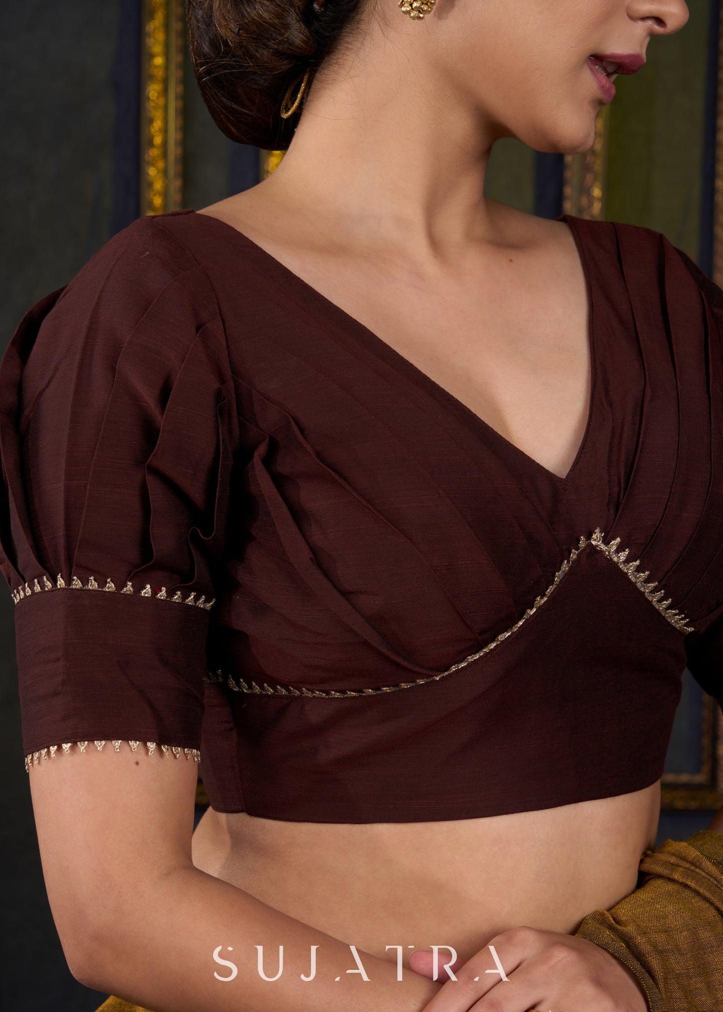 Classy Coffee Brown Designer Blouse