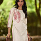 Classic Ivory Cotton Kurta with Traditional Paisley Hand Block Motifs